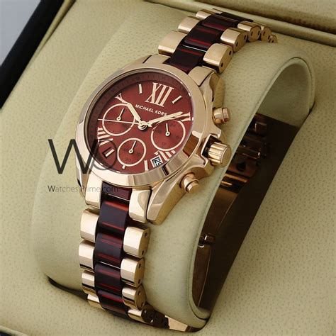 gold michael kors watch with red face|Michael Kors rose gold.